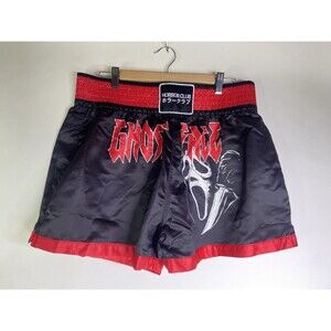 Scream Ghost Face Dagger Boxing Shorts Satin Style Black Red Mens Size L